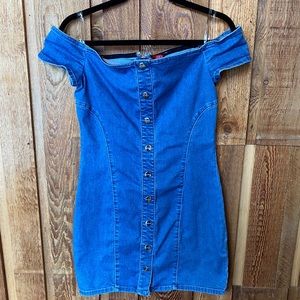 Guess denim strapless dress